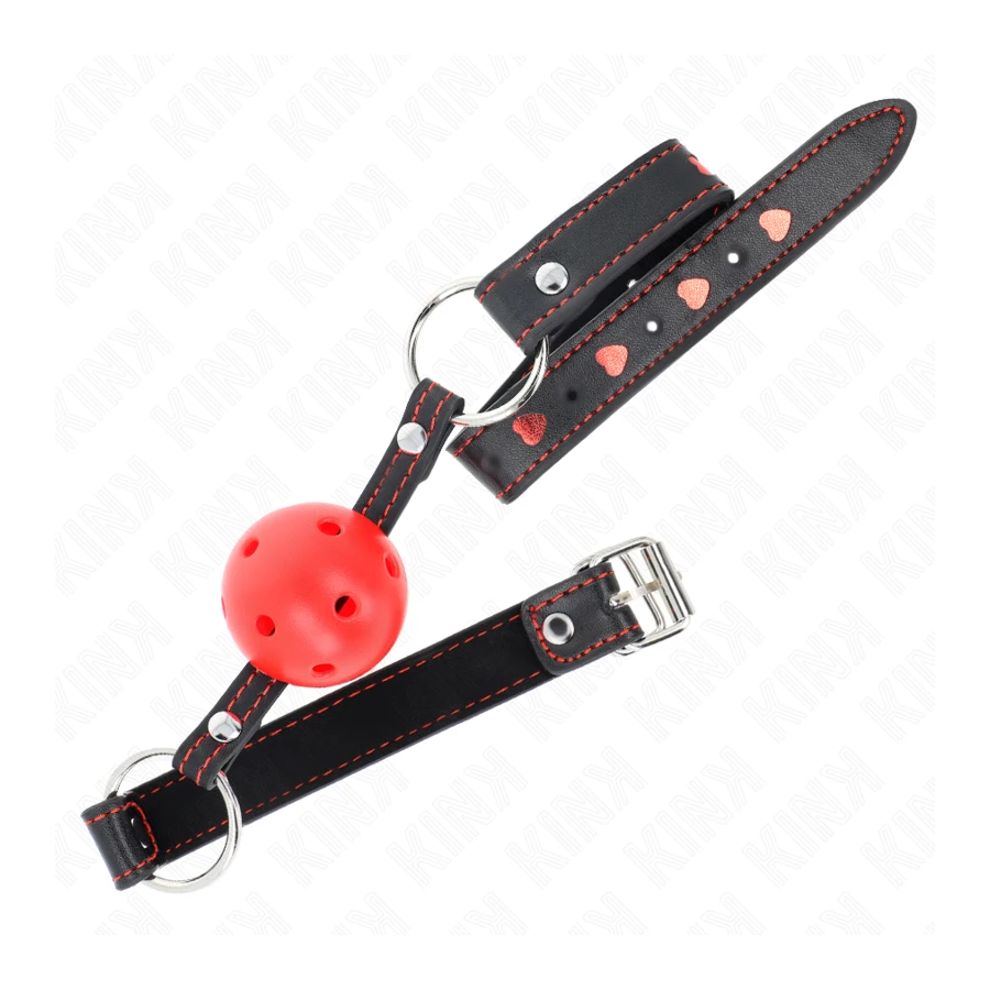 KINK - BALL GAG HOLLOW HARD ROSSO MODELLO 2 65 x 2,5 CM